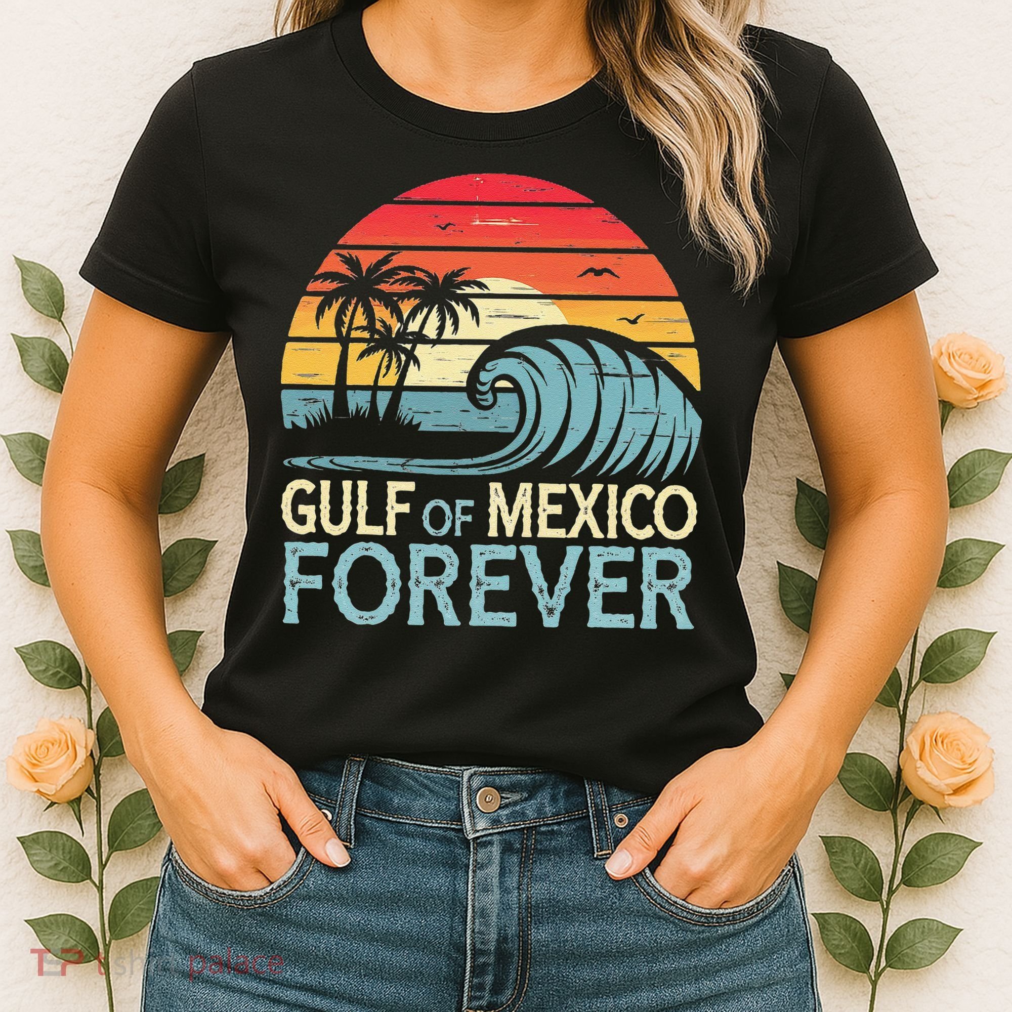 Gulf Of Mexico Forever Wave Surfing Tropical Women's T-Shirt