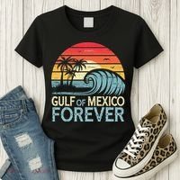 Gulf Of Mexico Forever Wave Surfing Tropical Women's T-Shirt thumb 3