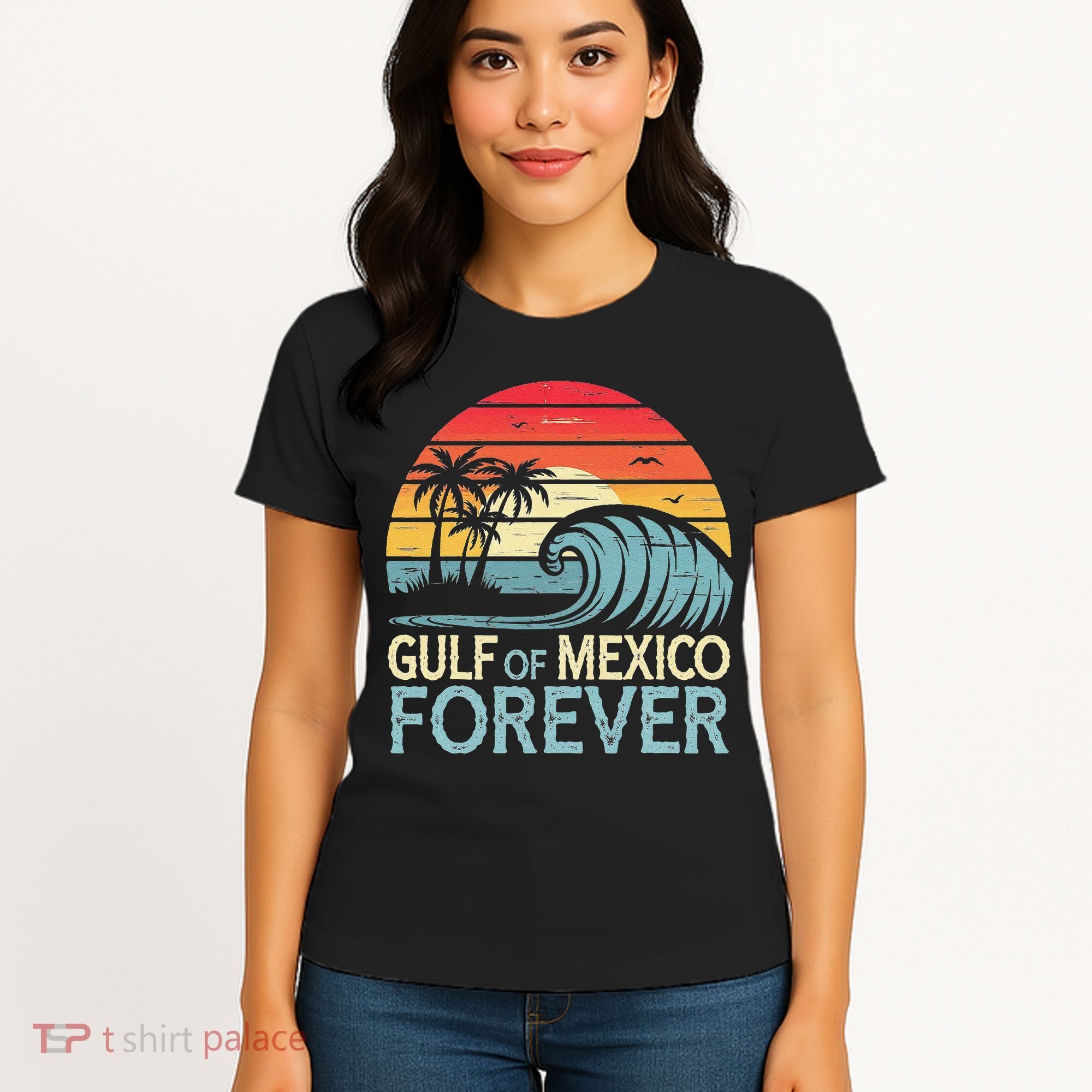 Gulf Of Mexico Forever Wave Surfing Tropical Women's T-Shirt