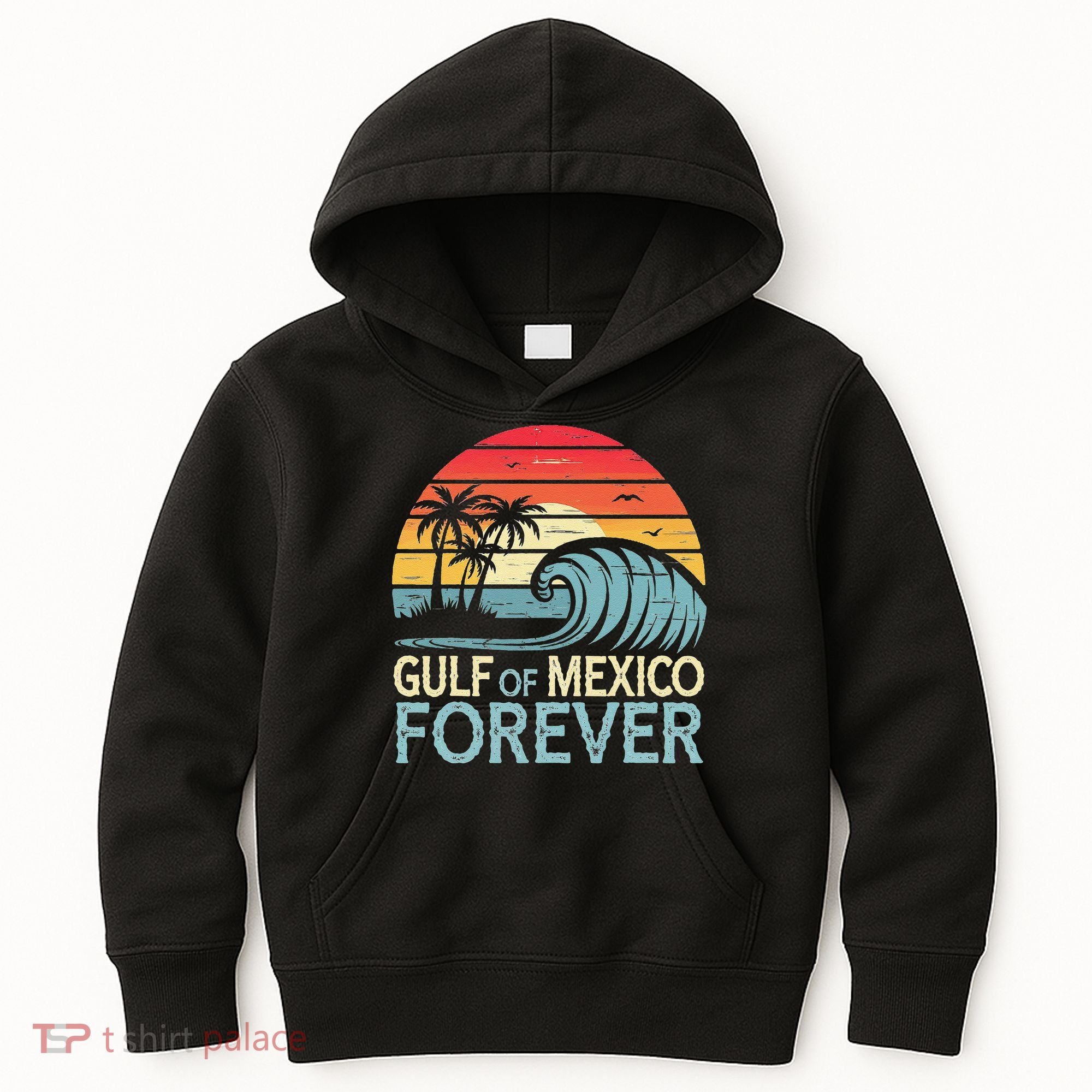 Gulf Of Mexico Forever Wave Surfing Tropical Kids Hoodie