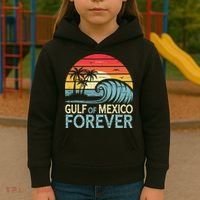Gulf Of Mexico Forever Wave Surfing Tropical Kids Hoodie thumb 3