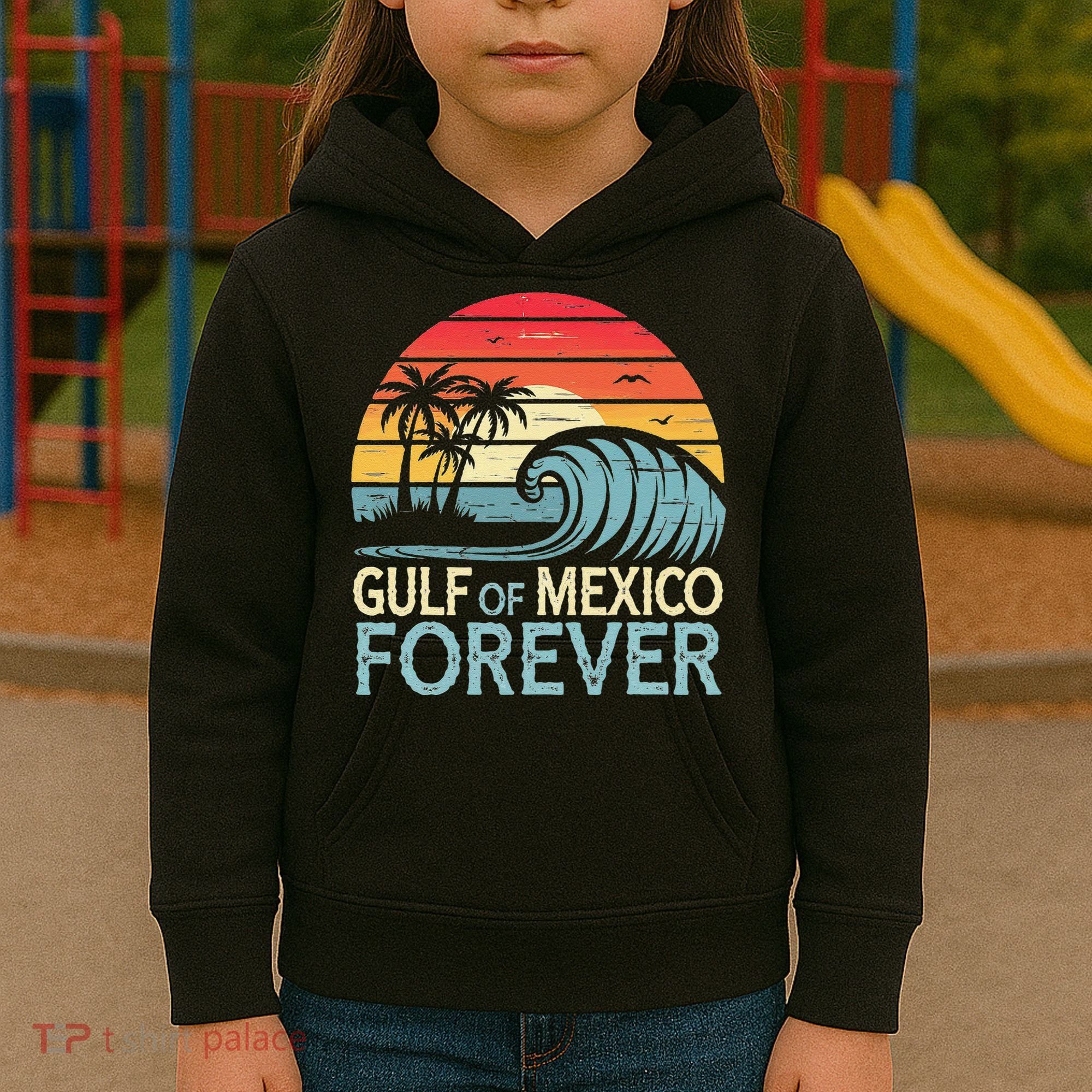 Gulf Of Mexico Forever Wave Surfing Tropical Kids Hoodie