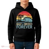 Gulf Of Mexico Forever Wave Surfing Tropical Kids Hoodie thumb 4