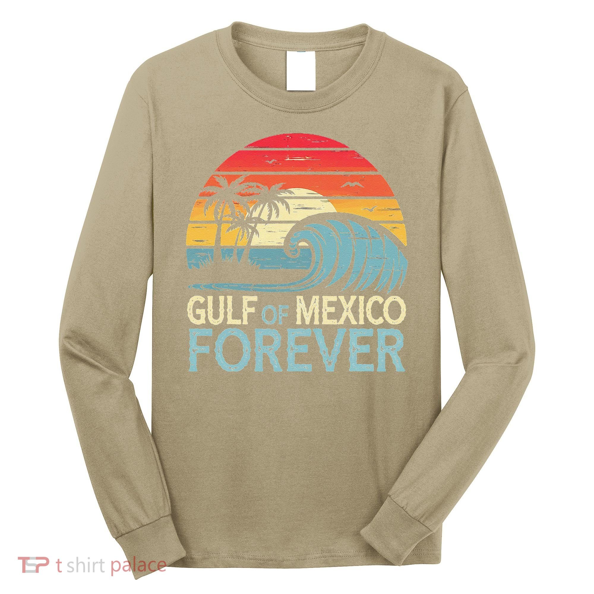 Gulf Of Mexico Forever Wave Surfing Tropical Long Sleeve Shirt