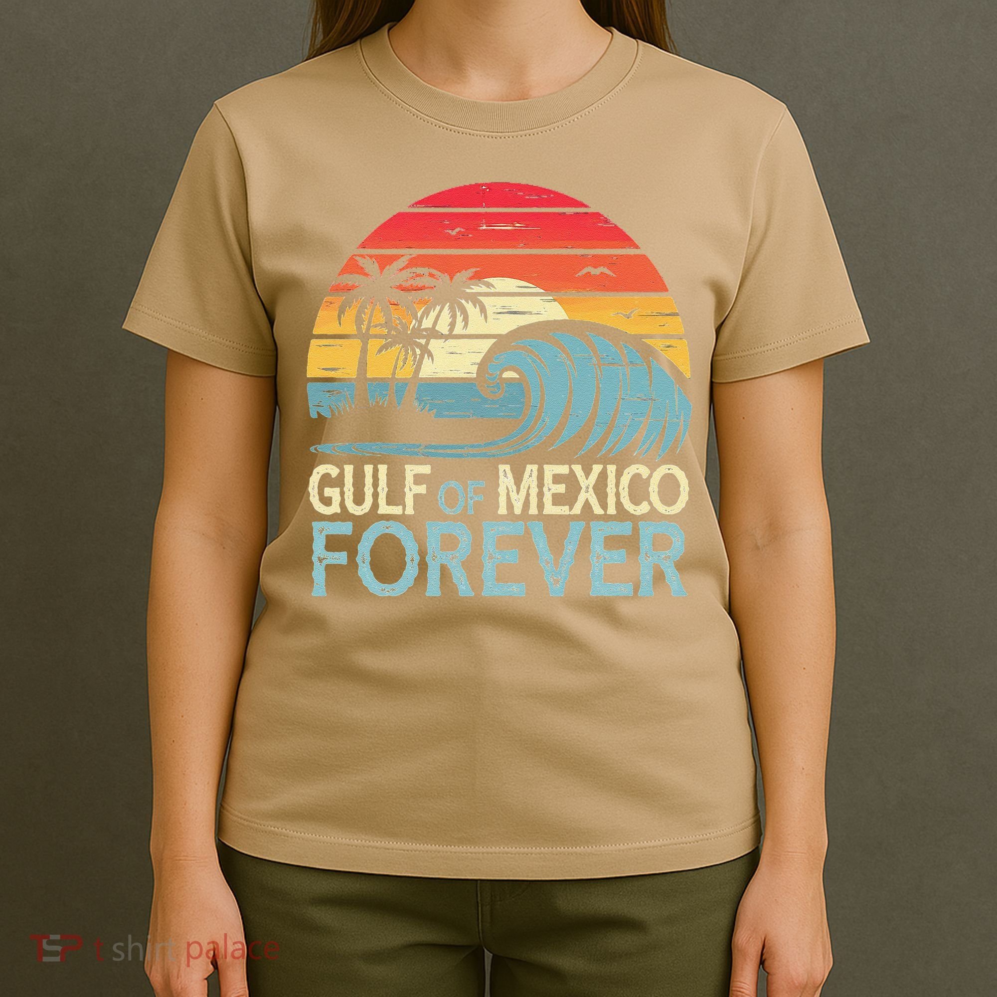 Gulf Of Mexico Forever Wave Surfing Tropical T-Shirt