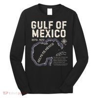 Gulf Of Mexico 1672 Historic Map Golfo De MéXico Estd. 1672 Long Sleeve Shirt thumb 0