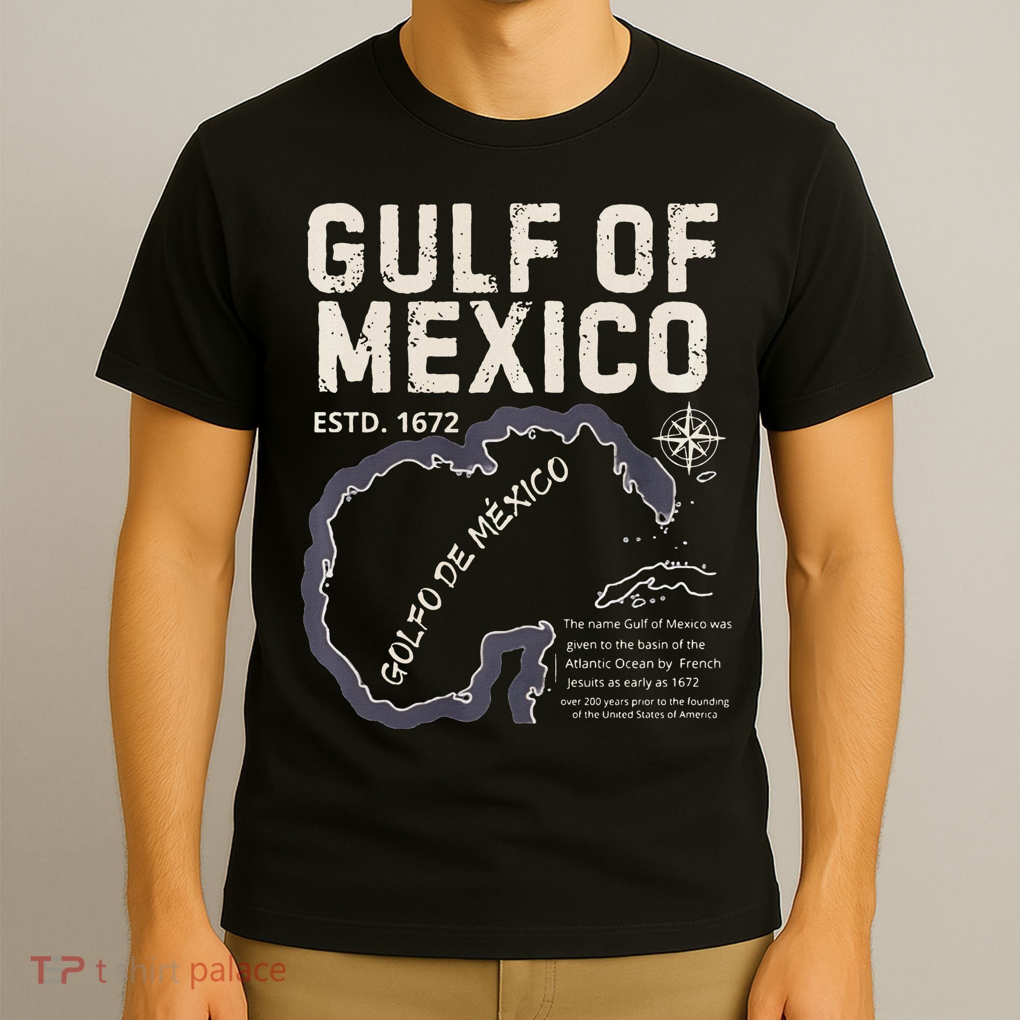 Gulf Of Mexico 1672 Historic Map Golfo De MéXico Estd. 1672 T-Shirt