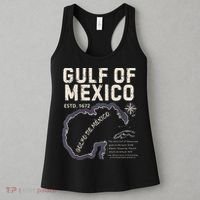 Gulf Of Mexico 1672 Historic Map Golfo De MéXico Estd. 1672 Women's Tank Top thumb 3