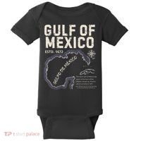 Gulf Of Mexico 1672 Historic Map Golfo De MéXico Estd. 1672 Baby Bodysuit thumb 0