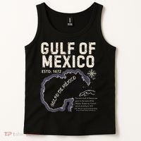 Gulf Of Mexico 1672 Historic Map Golfo De MéXico Estd. 1672 Tank Top thumb 2