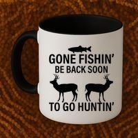 Gone Fishing Be Back Soon To Go Hunting Coffee Mug thumb 2
