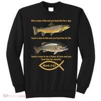 Gone Fishing Christian Quote Mark 1:17 Sweatshirt thumb 0