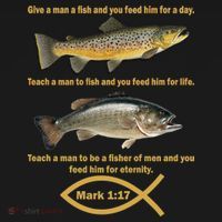 Gone Fishing Christian Quote Mark 1:17 T-Shirt thumb 7