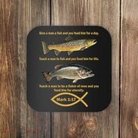 Gone Fishing Christian Quote Mark 1:17 Coaster thumb 0