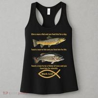 Gone Fishing Christian Quote Mark 1:17 Women's Tank Top thumb 3