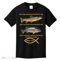 Gone Fishing Christian Quote Mark 1:17 Kids T-Shirt thumb 0