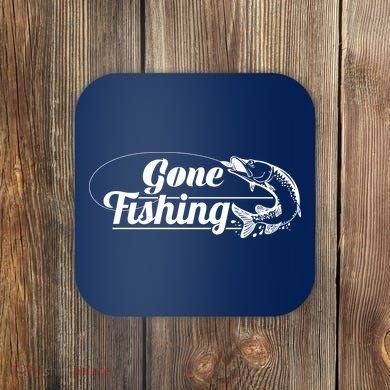 Gone Fishing Logo Coaster