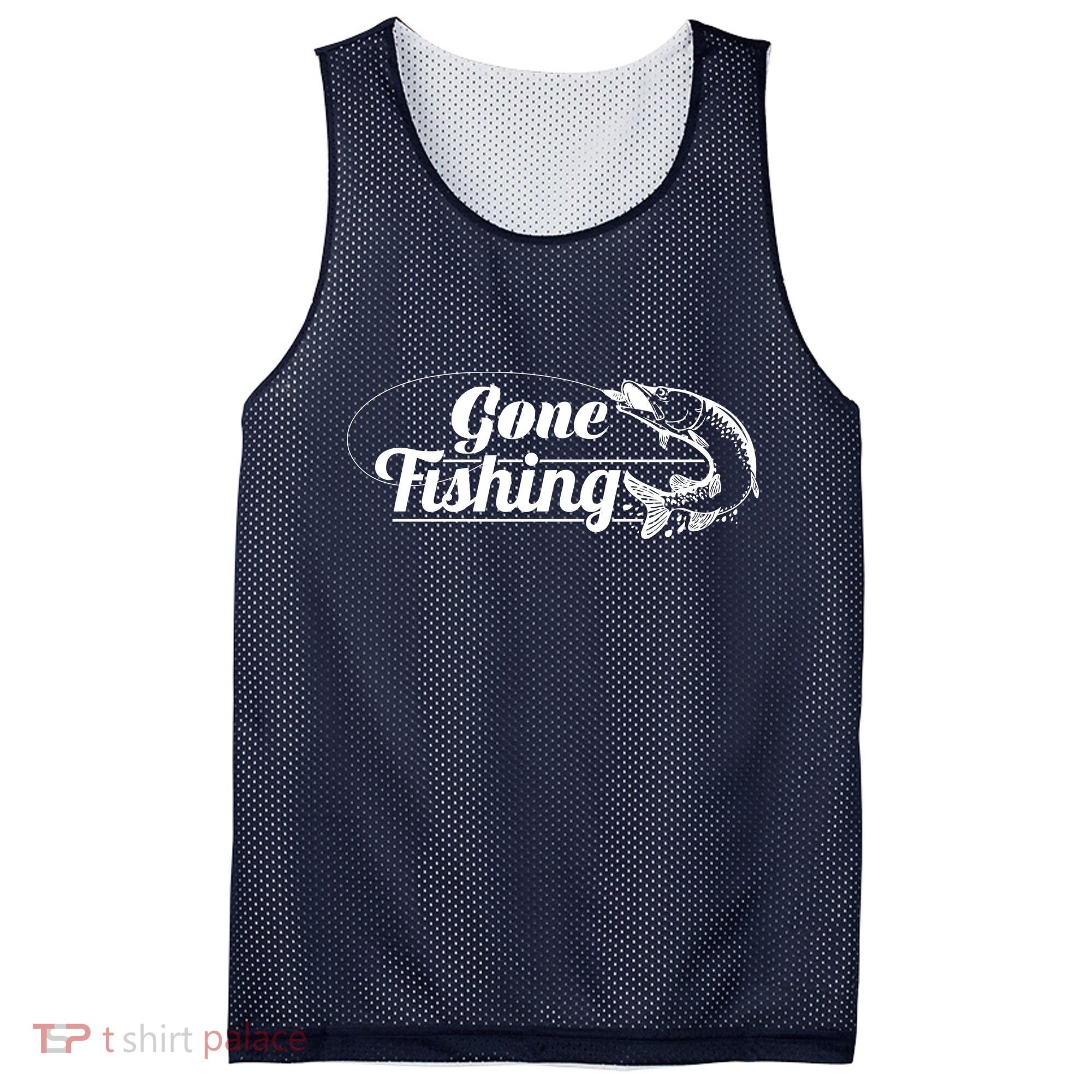 Gone Fishing Logo Mesh Reversible Basketball Jersey Tank