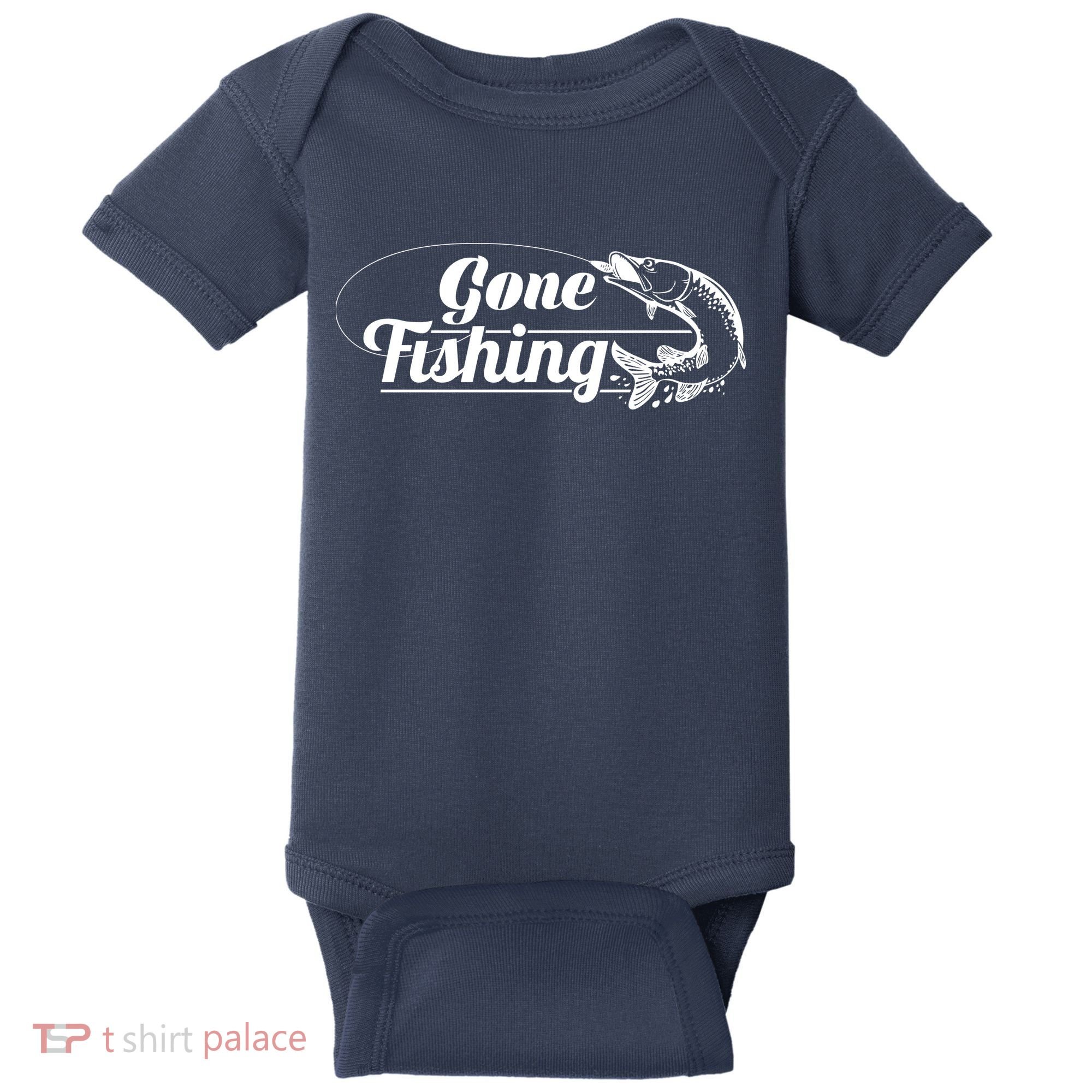 Gone Fishing Logo Baby Bodysuit