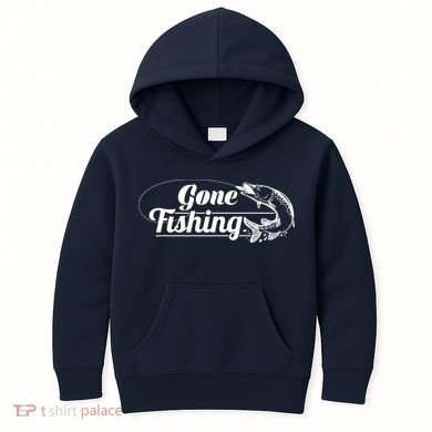 Gone Fishing Logo Kids Hoodie