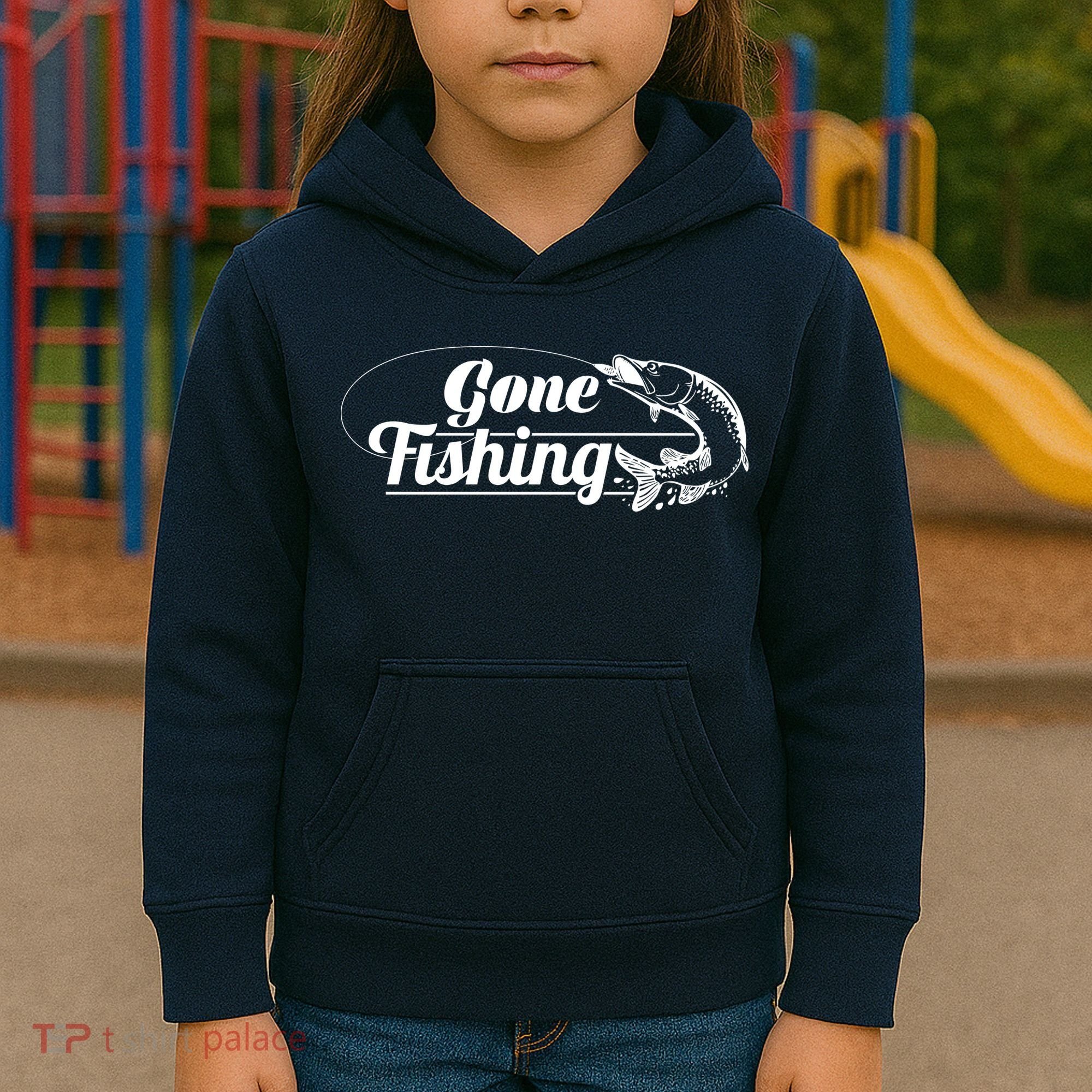 Gone Fishing Logo Kids Hoodie