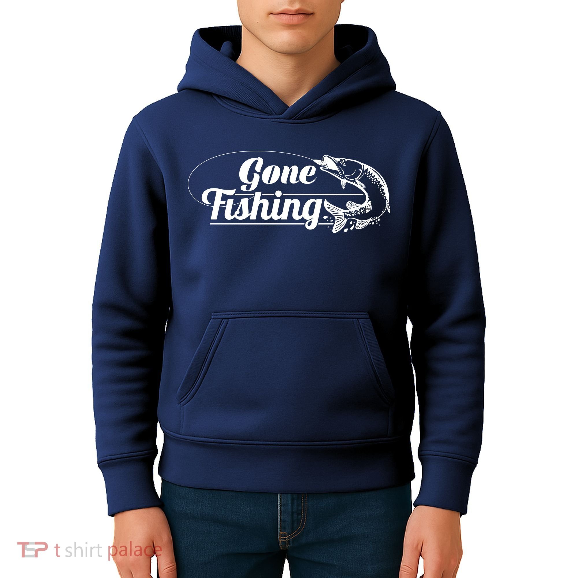 Gone Fishing Logo Kids Hoodie