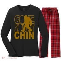 Gone Squatchhin Funny Sasquatch Women's Long Sleeve Flannel Pajama Set  thumb 0