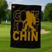 Gone Squatchhin Funny Sasquatch Golf Towel thumb 1