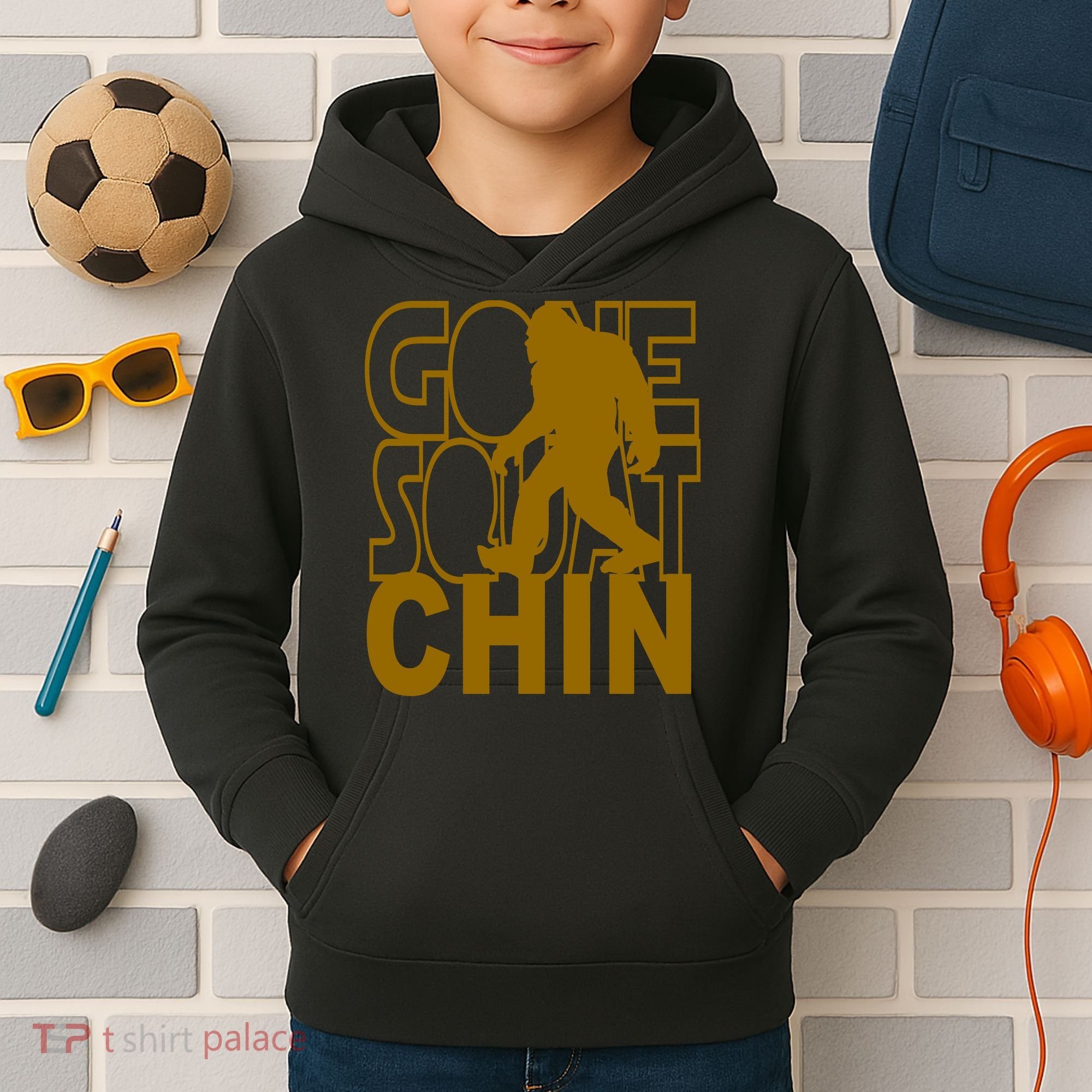Gone Squatchhin Funny Sasquatch Kids Hoodie