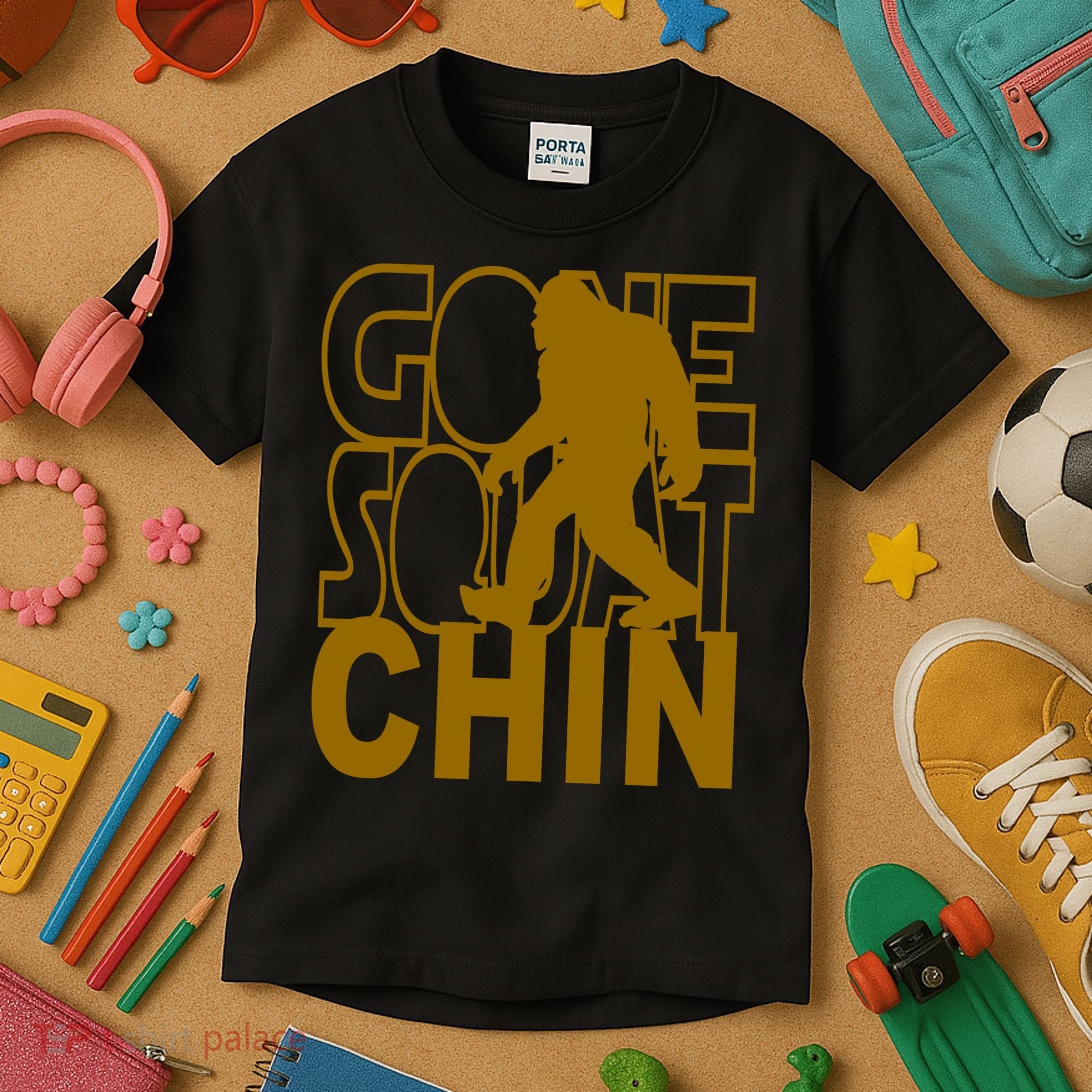 Gone Squatchhin Funny Sasquatch Kids T-Shirt