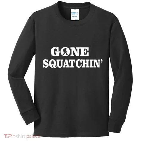 Gone Squatchhin Logo Kids Long Sleeve Shirt in the selected color