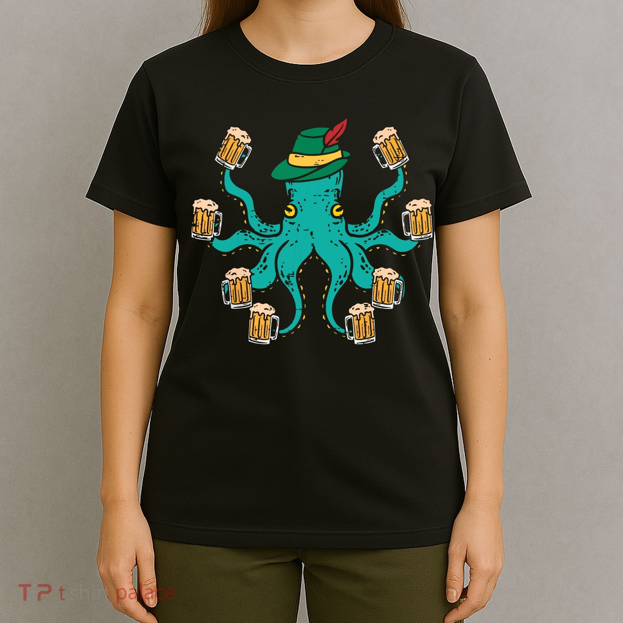 German Octopus Oktoberfest Funny Bavarian Festival T-Shirt