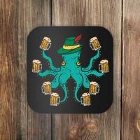 German Octopus Oktoberfest Funny Bavarian Festival Coaster thumb 0