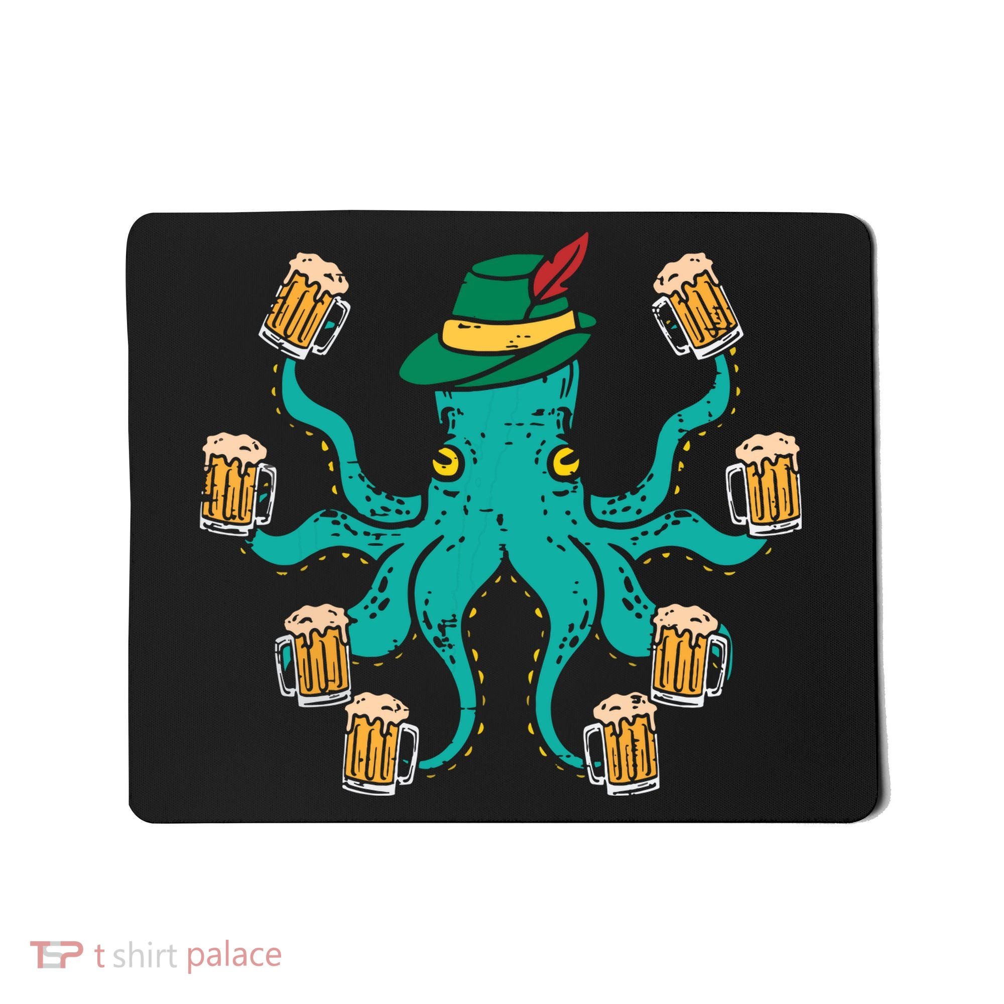 German Octopus Oktoberfest Funny Bavarian Festival Mousepad