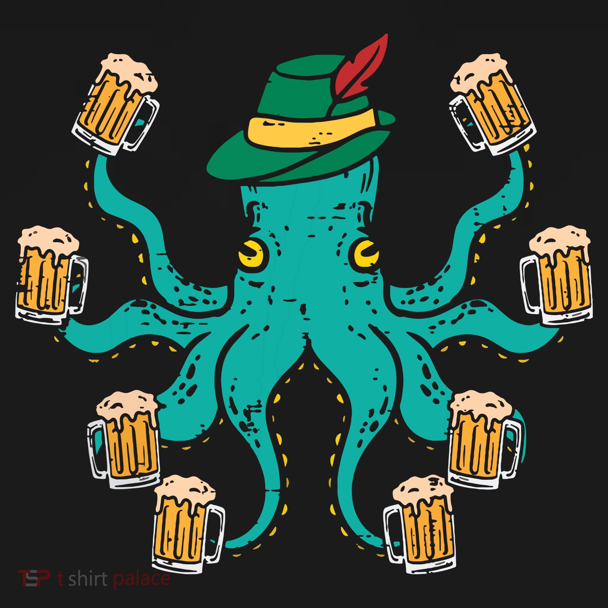 German Octopus Oktoberfest Funny Bavarian Festival Mousepad
