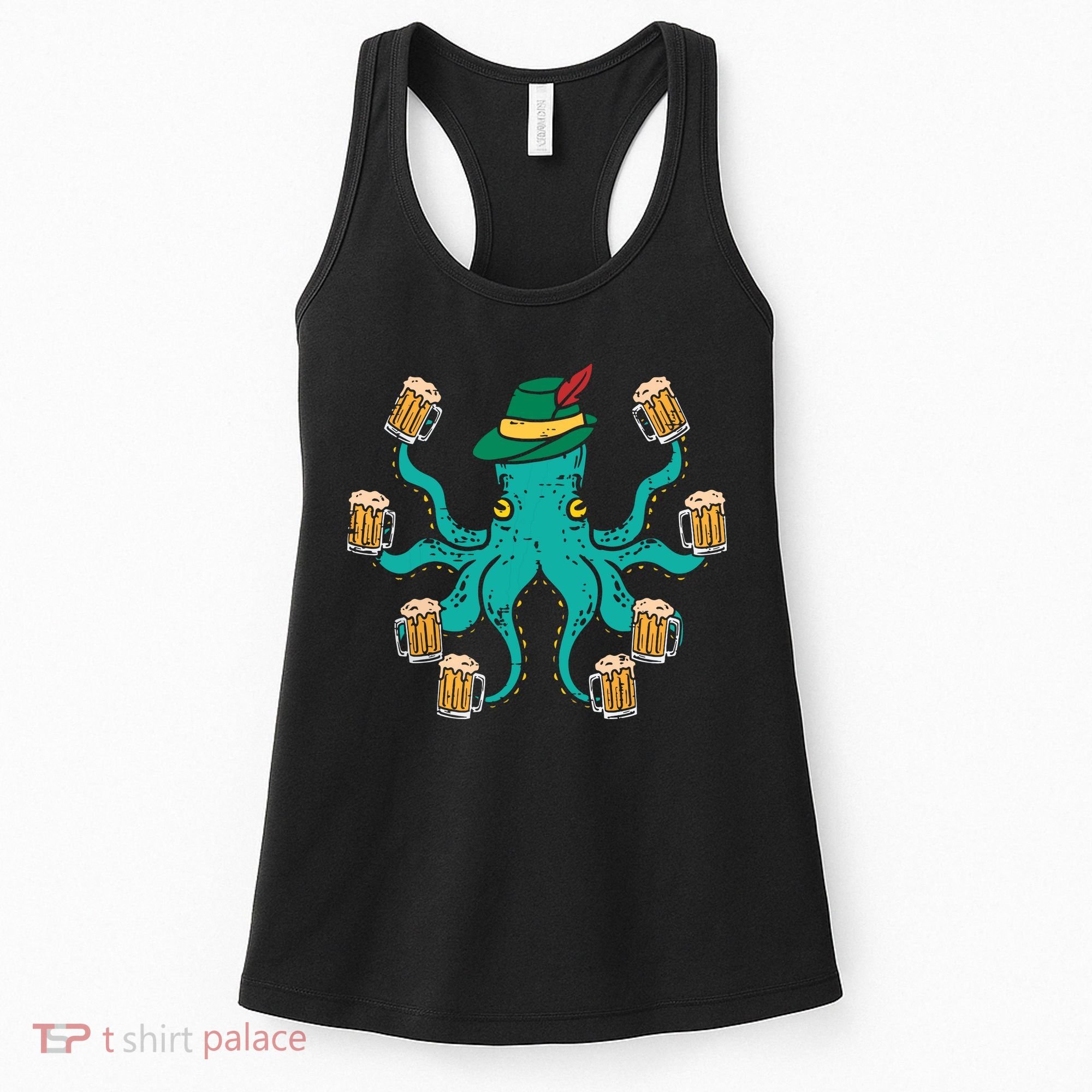 German Octopus Oktoberfest Funny Bavarian Festival Women's Tank Top
