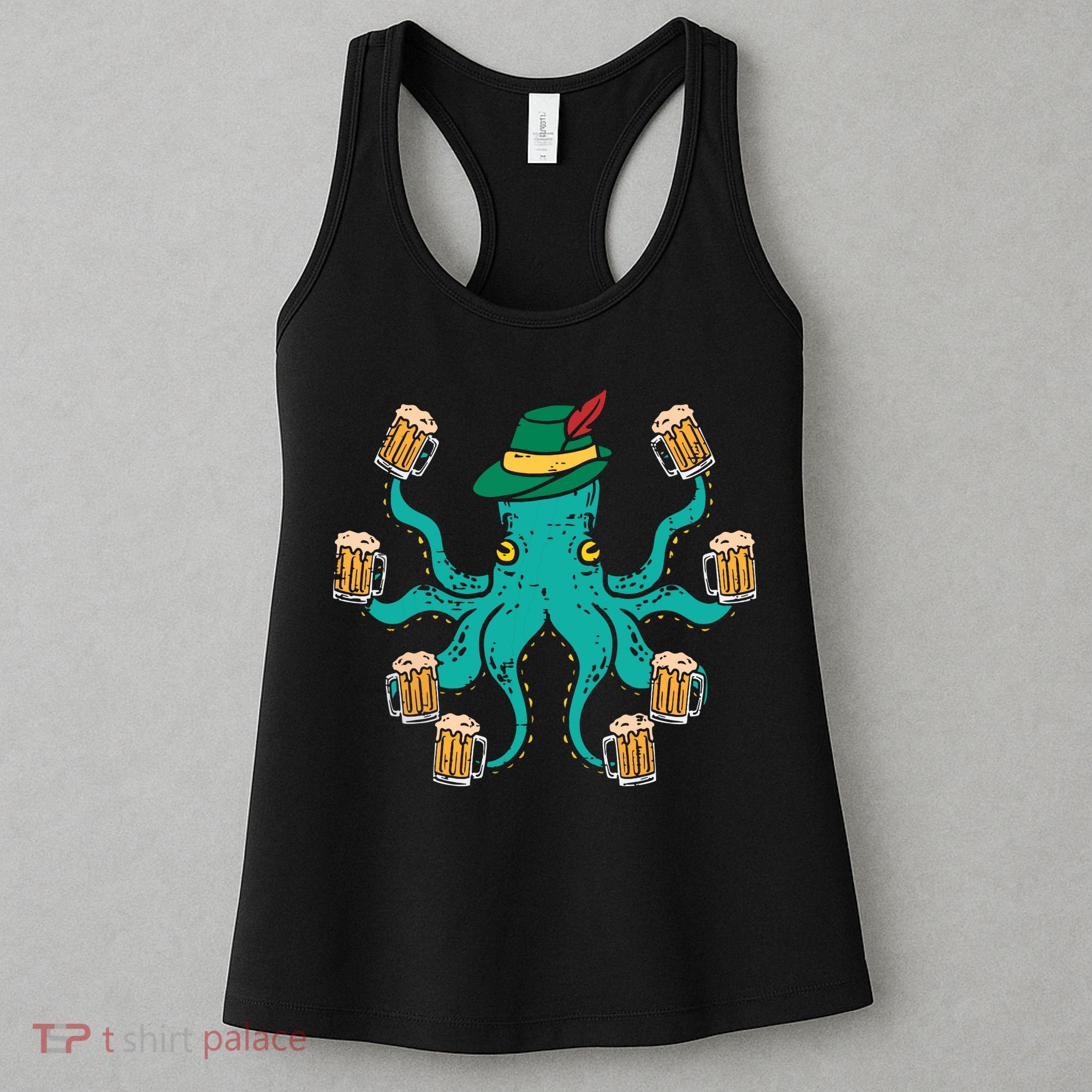 German Octopus Oktoberfest Funny Bavarian Festival Women's Tank Top