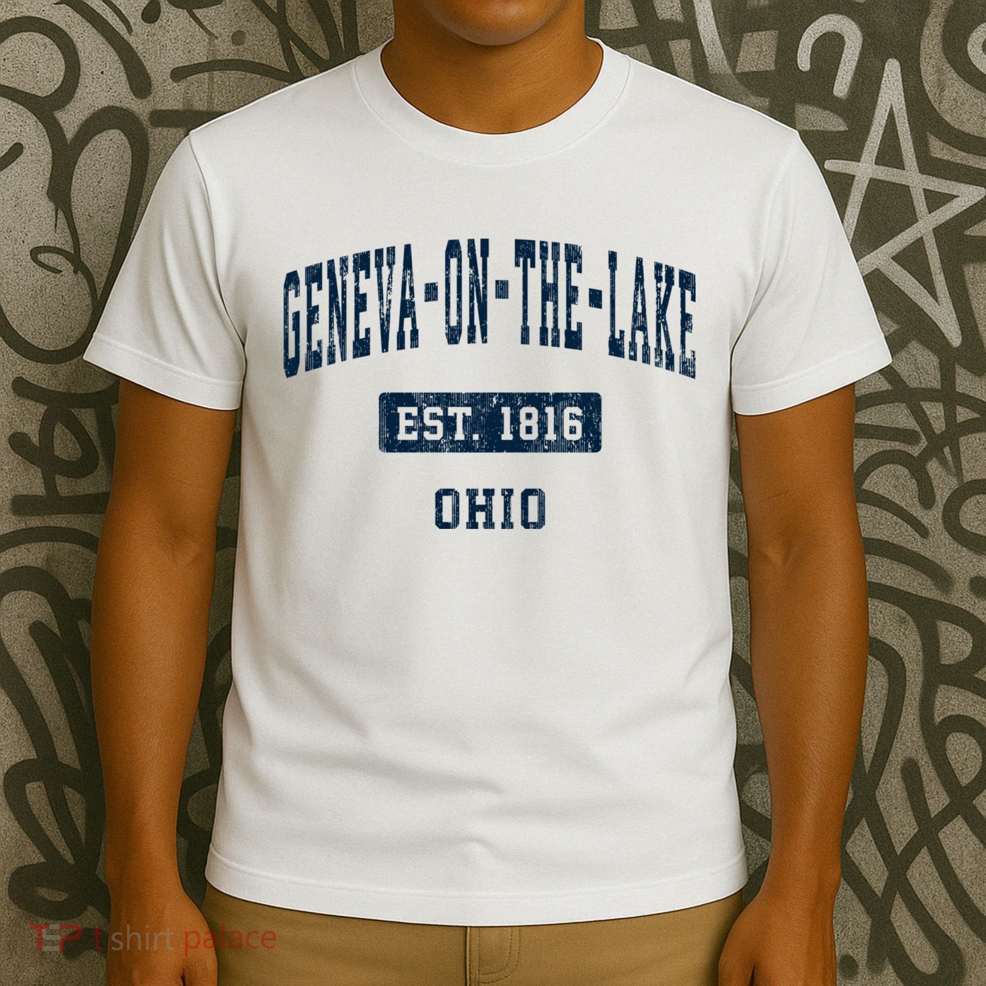 Genevaonthelake Ohio Oh Vintage Sports Established T-Shirt