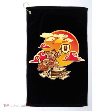 Good Mornign Coffe Cat Golf Towel