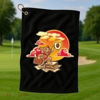 Good Mornign Coffe Cat Golf Towel thumb 1
