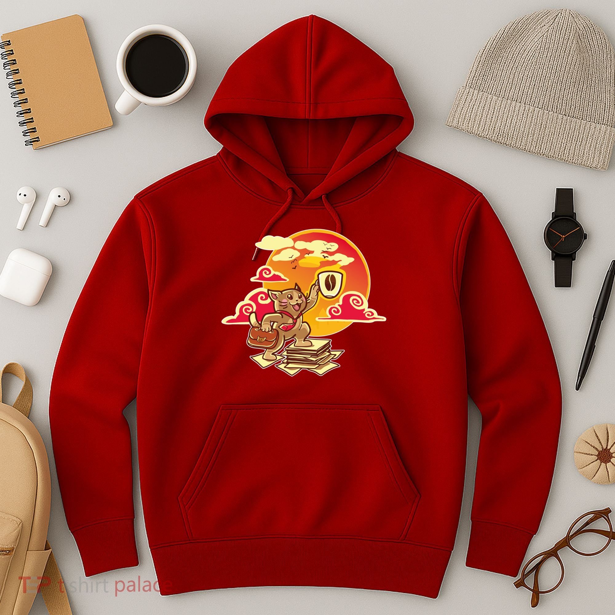 Good Mornign Coffe Cat Hoodie