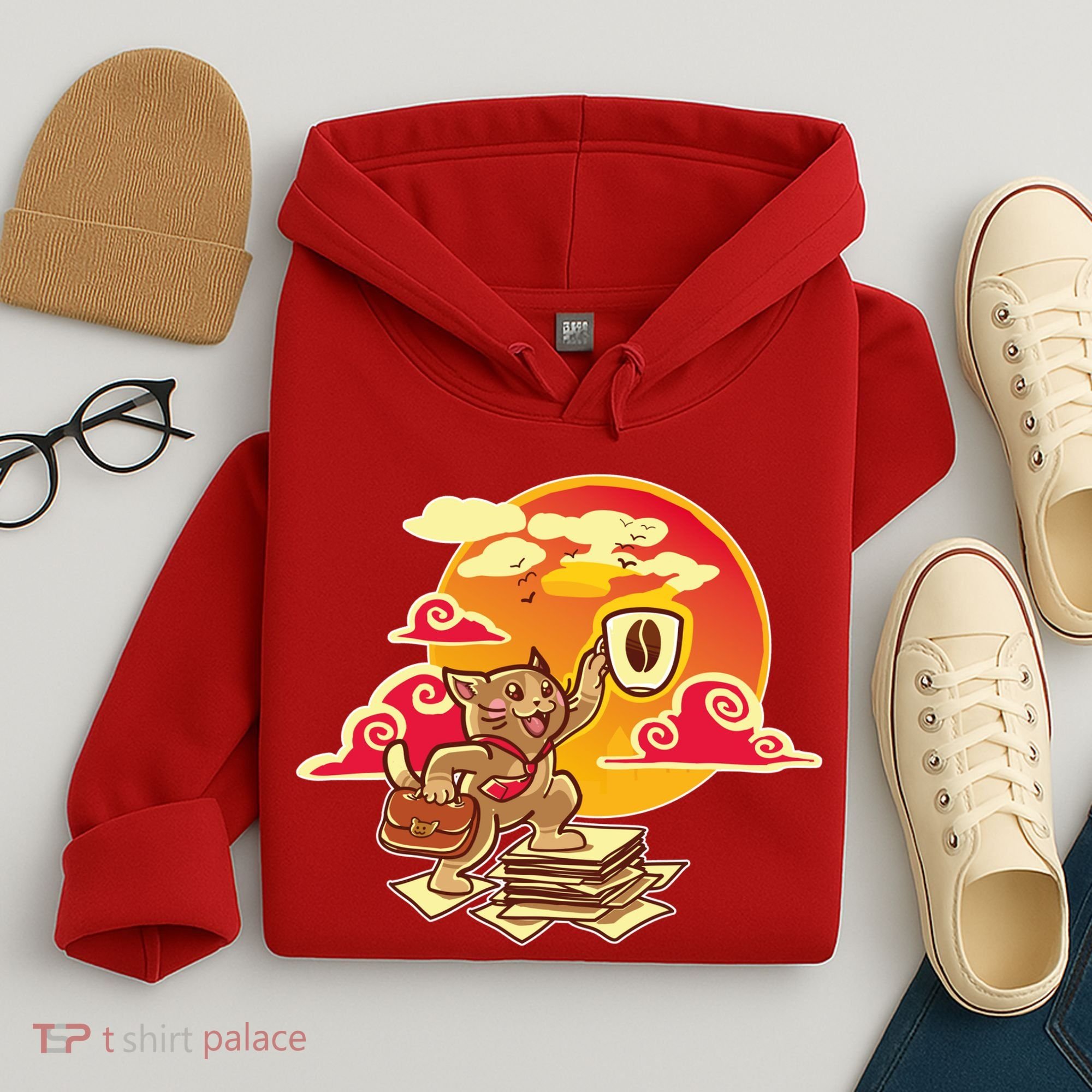 Good Mornign Coffe Cat Hoodie