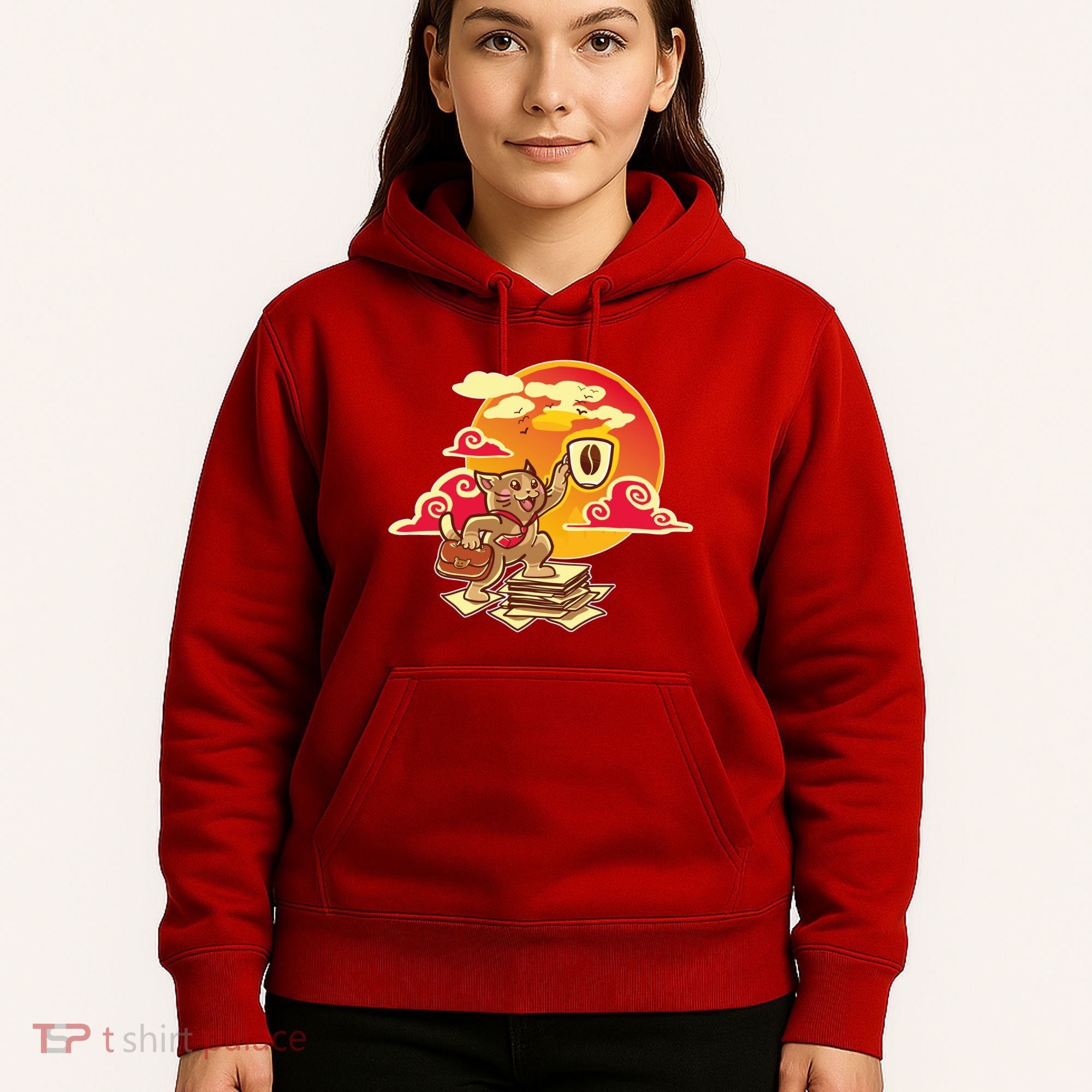 Good Mornign Coffe Cat Hoodie