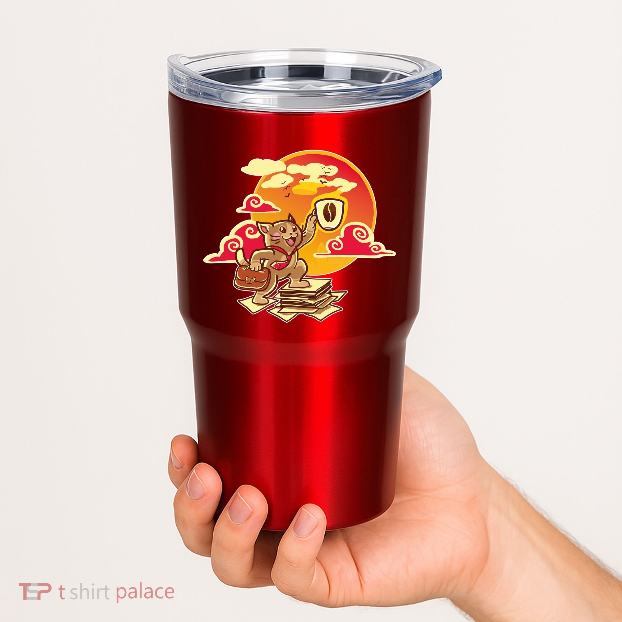 Good Mornign Coffe Cat Tumbler