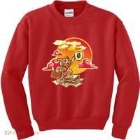 Good Mornign Coffe Cat Kids Sweatshirt thumb 0