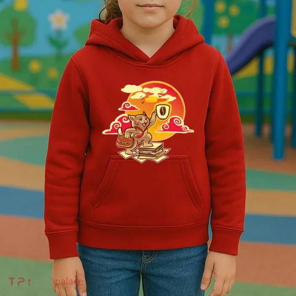 Good Mornign Coffe Cat Kids Hoodie