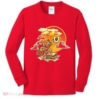 Good Mornign Coffe Cat Kids Long Sleeve Shirt thumb 0