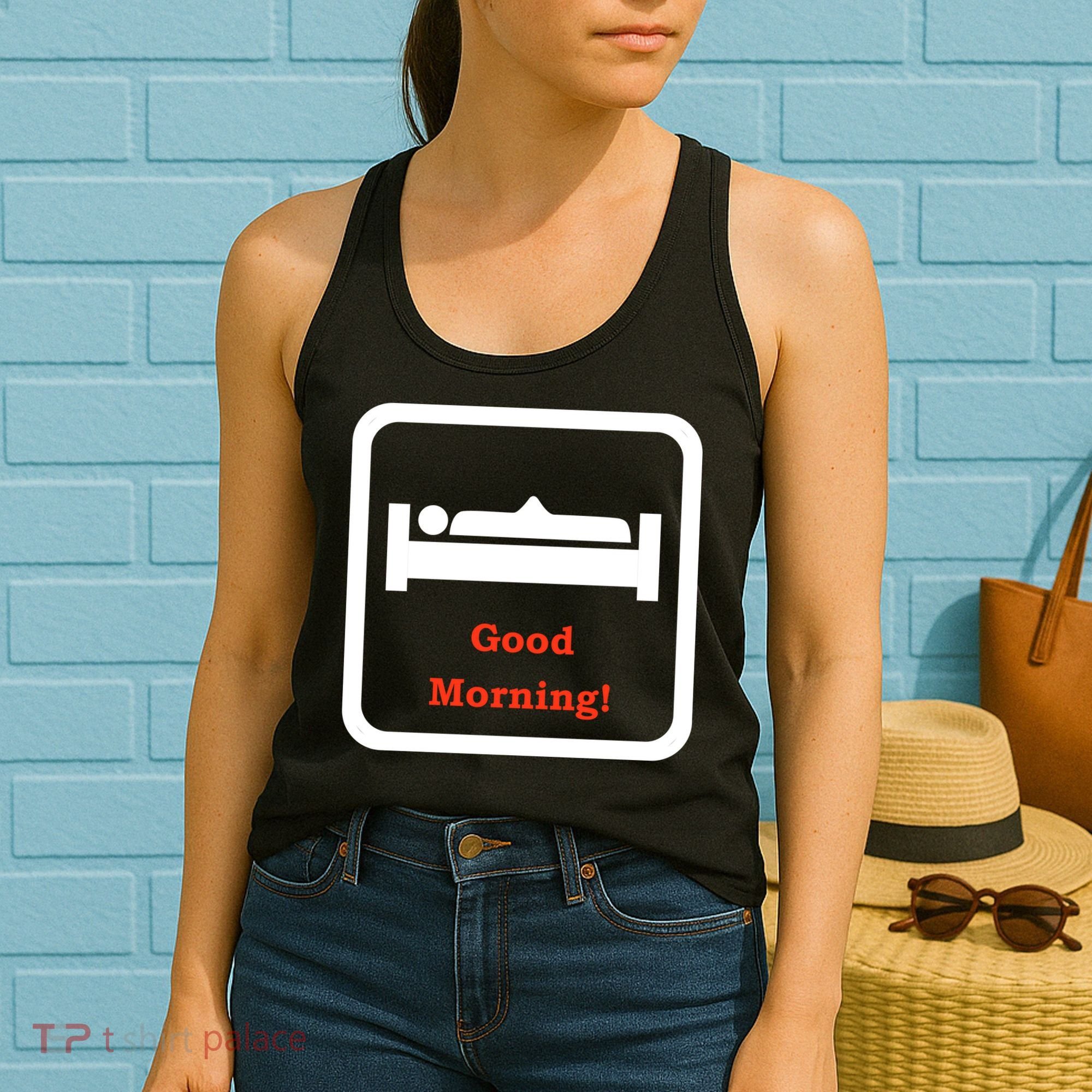 Good Morning Wood Funny Adult Humor Women's Tank Top