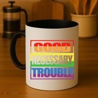 Good Necessary Trouble Rainbow Coffee Mug thumb 4