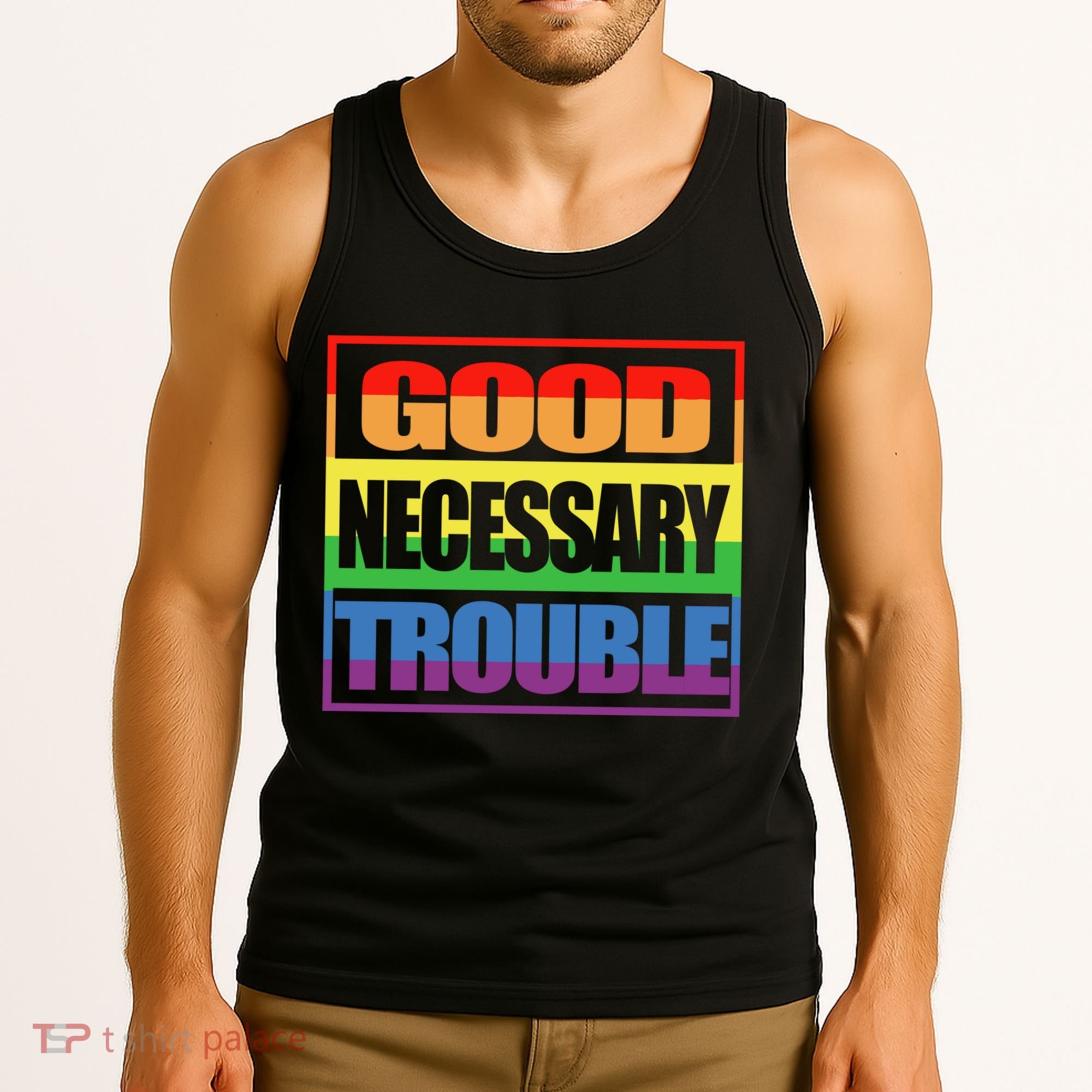 Good Necessary Trouble Rainbow Tank Top